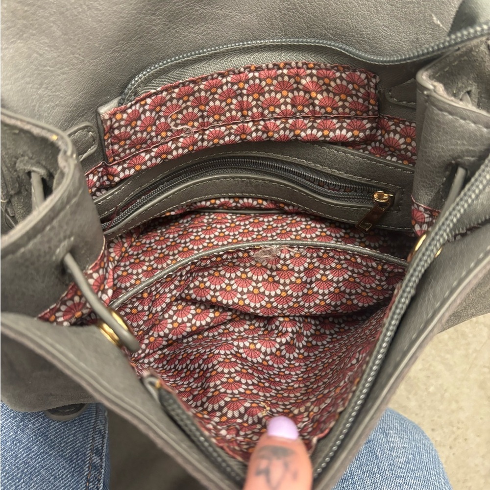 Grey Suede Backpack - Picture 5 of 8